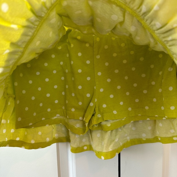 Mini Boden Yellow Polka Dot Tiered Skirt With Built In Shorts (Size 8-9) - Picture 3 of 6